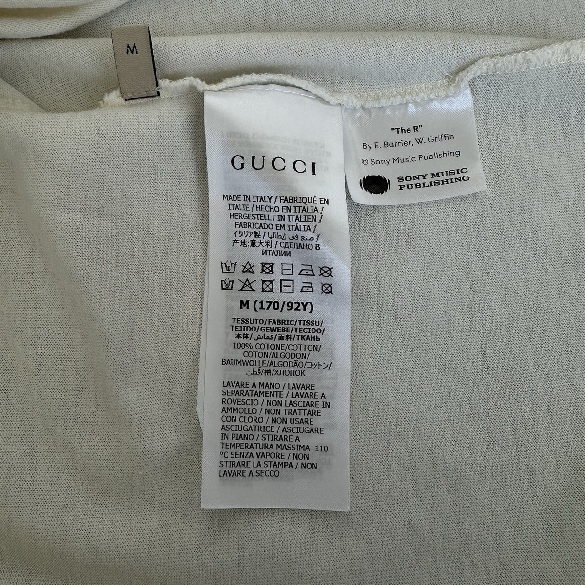 GUCCI X SONY MUSIC PUBLISHING ソニーミュージック Size Medium - Gucci x Sony Music Is Mine Oversized Off White