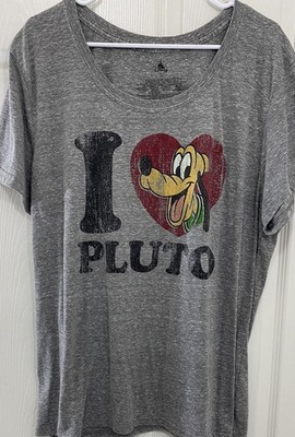 I Love Pluto Shirt By Disney Sz 3XL Vintage Look Short Sleeve Gray Top