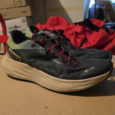 Salomon S/LAB Ultra Men's Navy/Green/Red Low Top Lace-Up Running Sneakers