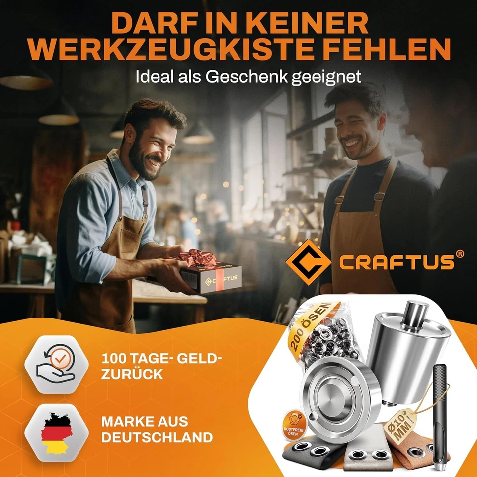 Edelstahl Ösen Set 100% Rostfrei – 500 Stück [Innen-Ø 10Mm] – Passend Ösenzangen - Bild 3 von 4