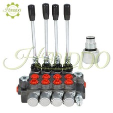 4 Spool 11GPM Hydraulic Directional Control Valve +Conversion Plug BSPP New