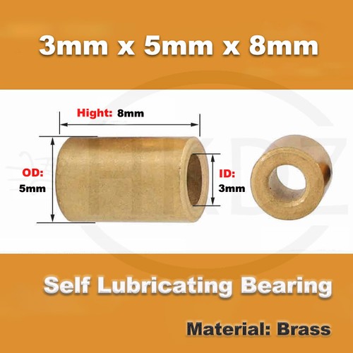 Metric Oilite Bushing Brass Self Lubricating Bearing Bushing Sleeve ID 3mm -60mm - Picture 22 of 266