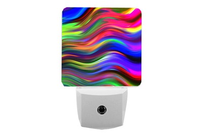 Neon Wavy Lines, Light Switch Cover, Outlet, Home Decor, Night Light, Knob