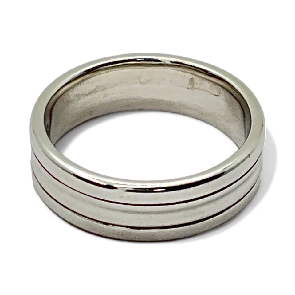 Anillo/alianza de boda de oro blanco de 14k de moda talla 9 (8PO 2784) Foto 3 de 4