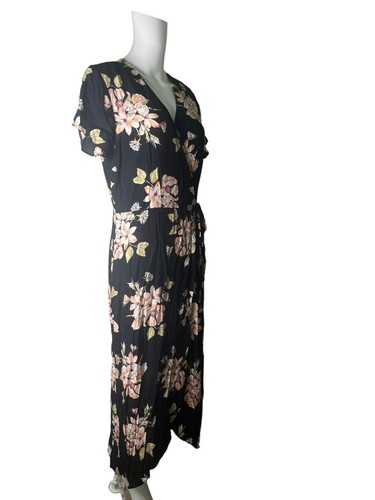 WAREHOUSE Wrap Dress Size Medium 12 Black Mix Floral Zip Womens NEW EU40 RRP £49 - Picture 8 of 12