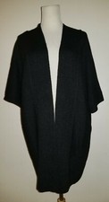 NEW APT 9 SZ L OPEN FRONT SWEATER DRAPE DOLMAN SLEEVES BLACK SILVER ACCENTS 2334