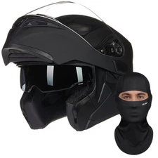 ILM Face Mask+Dual Visor Flip up Motorcycle Modular Full Face Helmet DOT 902