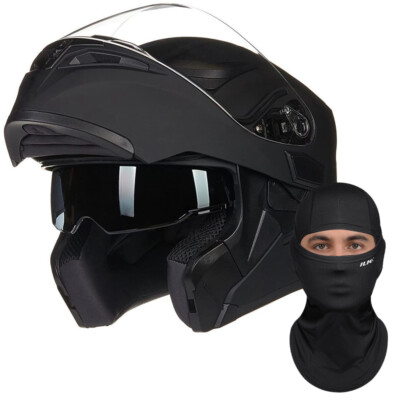 ILM Face Mask+Dual Visor Flip up Motorcycle Modular Full Face