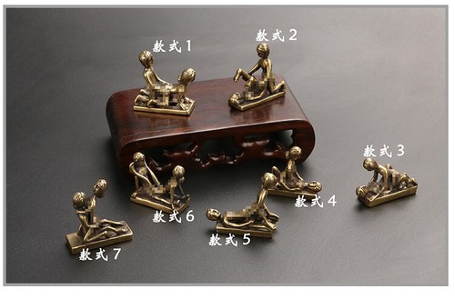7 Piezas Cobre Puro Hombres Esposa Coito Adornos Pareja Hacer el Amor Artesanía Estatuas - Imagen 3 de 7