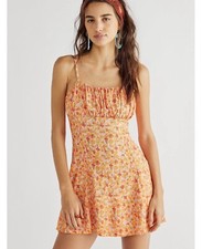 Free People Jamie Floral Strappy Printed Mini Dress - Size Large L