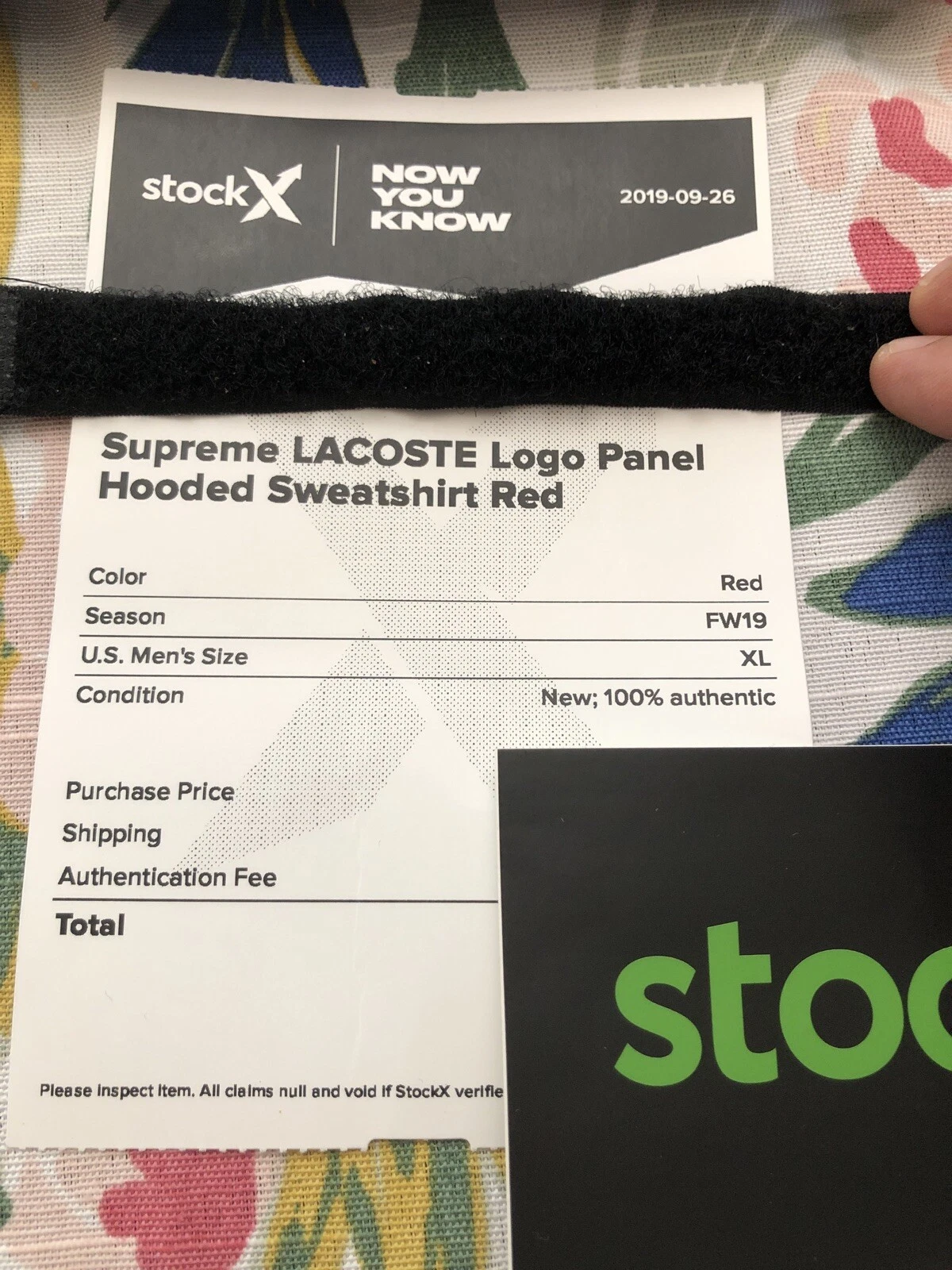 Felpa con cappuccio rossa Supreme Lacoste taglia XL