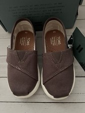 Tiny Toms Alpargata Ash Brown Canvas Toddler Boy Shoes Slip-on US Size 6,7, 8, 9