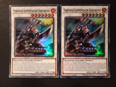 Yu-Gi-Oh! 2x Tobender Kampfpanzer Säbelrhino, ROTD-DE093, SR, 1. Auflage, NM-EX - Bild 1 von 4