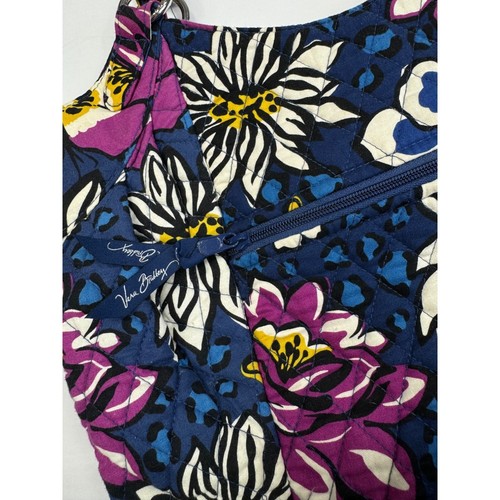 Vera Bradley Floral Shoulder Bag African Violet Pattern Quilted Blue Purple - Picture 5 of 11