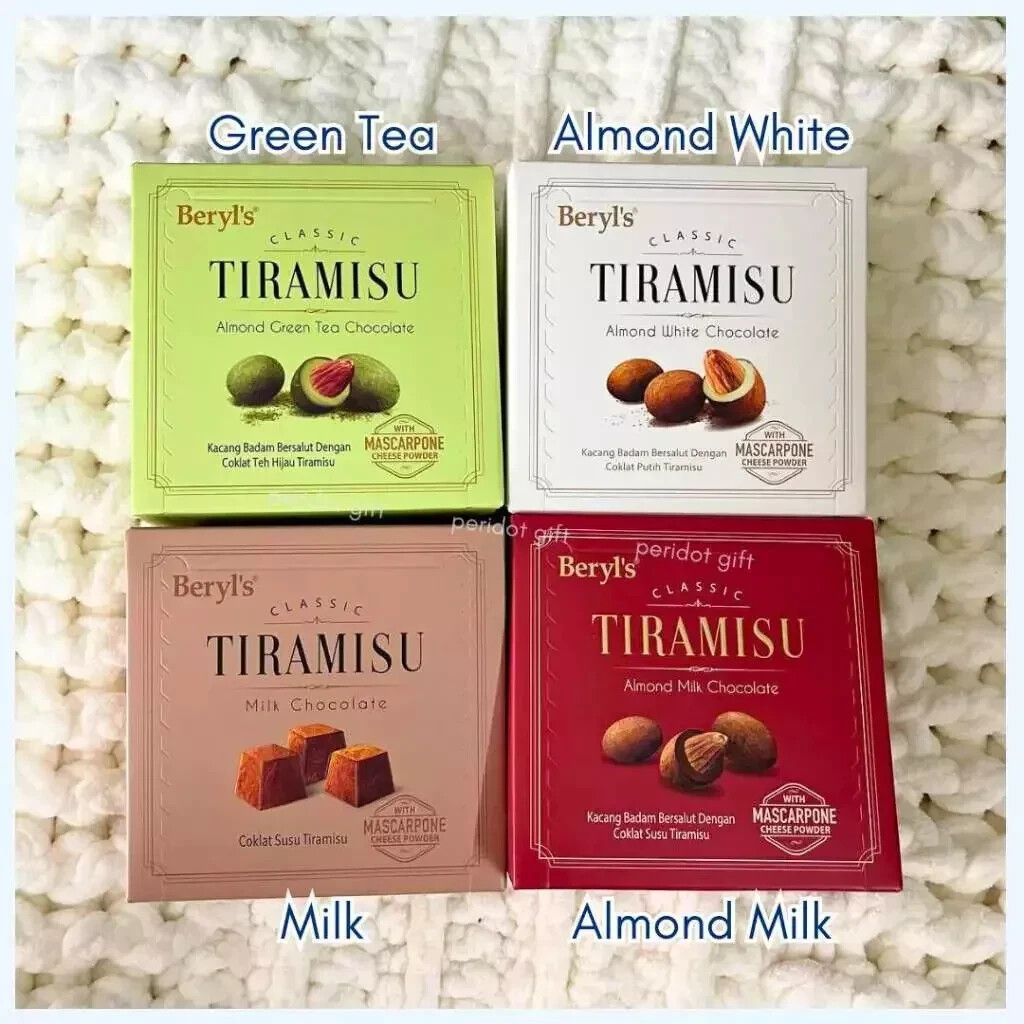 Beryl's Tiramisu Chocolate White Almond (65g x 4 Pack) Free