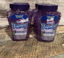 4 Pak Fraganzia Lavender with Eucalyptus Air Freshener Crystal Beads 12 oz. Jar