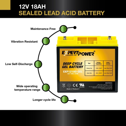 2 Packs: 12V 18AH GEL Battery for ActiveCare Cobalt X23 Wheelchair - Picture 2 of 7