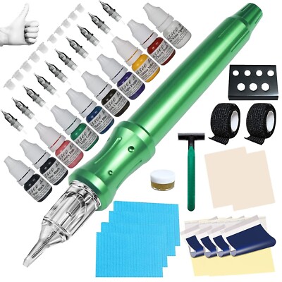 Starter Tattoo Machine Kit - Equipment Set Color Ink Power 8 PCS