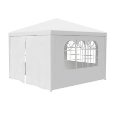 10"x10" Canopy Party Wedding Tent Gazebo with 4 Side Walls Outdoor Garden BBQ 