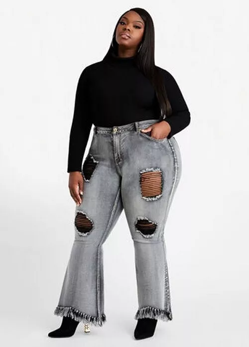 Ashley stewart plus size jeans sales