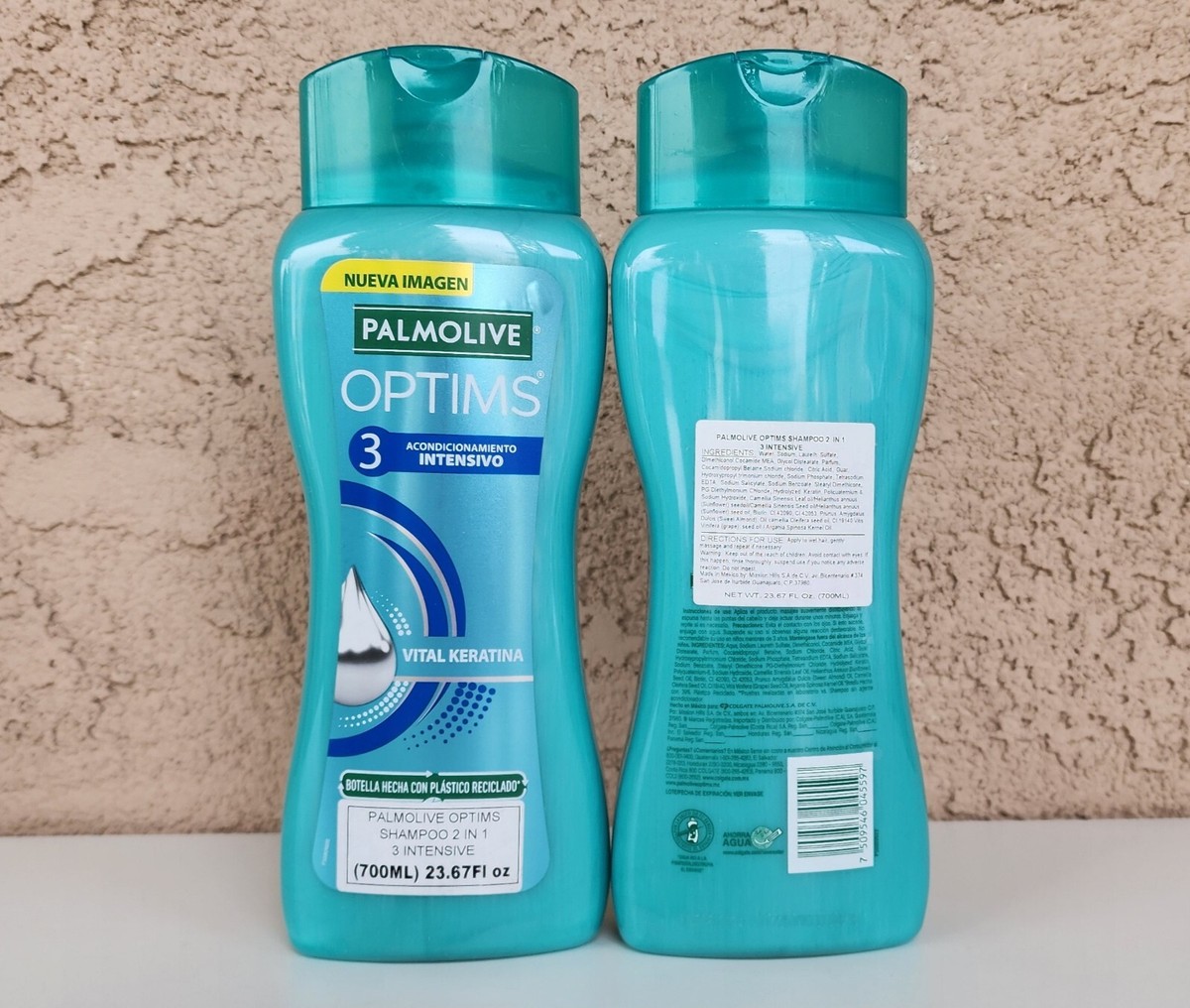 7 PK PALMOLIVE OPTIMS 3 INTENSIVE VITAL KERATINA Shampoo 2 IN 1