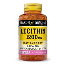 Mason Natural Lecithin 1200 mg - Healthy Cardiovascular System, 100 Softgels
