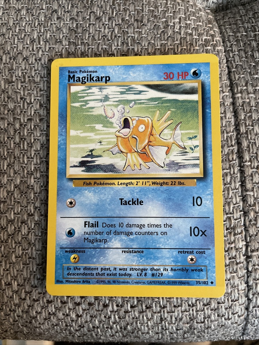 Pokémon MAGIKARP 35/102 Basic Card Tackle Flail Nintendo WOTC 1995-99