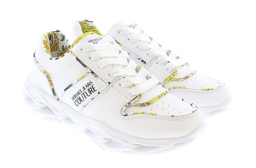 Versace Jeans Couture Low Top Signature Baroque Trim White Sneakers- - 第 1/4 張圖片
