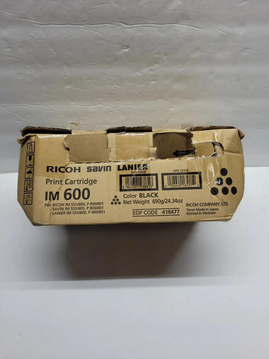 Ricoh IM 600 Black Ink Toner - Genuine OEM 418477 Savin Lanier 550 