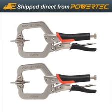 POWERTEC 2" Woodworking Face Clamps w/ Ergonomic Grip, Swivel Pads - 2PK (71641)