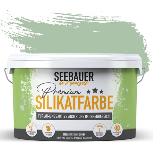SEEBAUER Pittura al silicato fai da te verde per interni - Pittura minerale traspirante per allergici - Foto 19 di 74