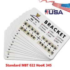 10x SANDENT Dental Orthodontics Brackets Brace Standard MBT 0.022" Hooks 3-4-5