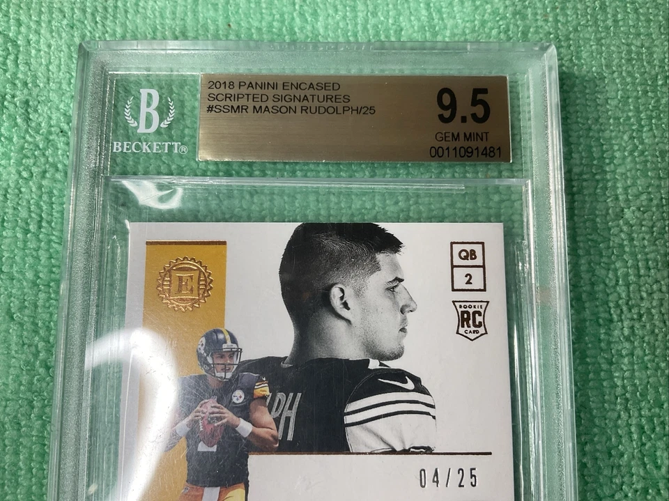 2018 MASON RUDOLPH Encased Scripted Signatures 04 /25 RC BGS 9.5 Rookie 10Auto - Image 2 of 4