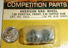 1 Pr Cheetah Cox Standard 1/32 Front Wheels 5:40 Thread 1/8" Axle 15012 NOS