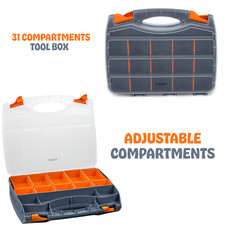 31 Double Sided Compartment Storage Box Storage Screw Tool Organiser Carry Case