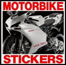 2 X CUSTOM MOTORBIKE STICKERS PERSONALISED DECALS, Any Bike, Any Model, Graphic