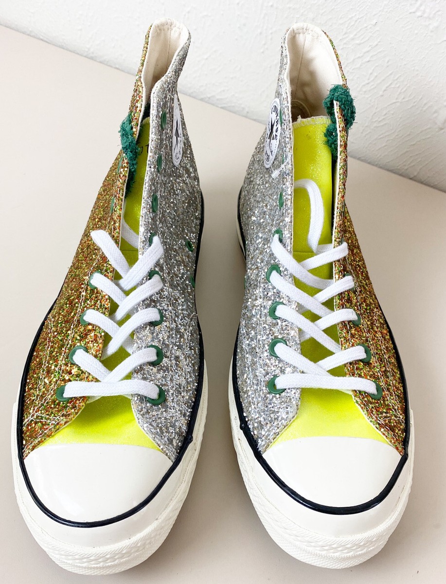 Converse x JW Anderson Chuck 70 High Top Glitter Gold Mens Size 13