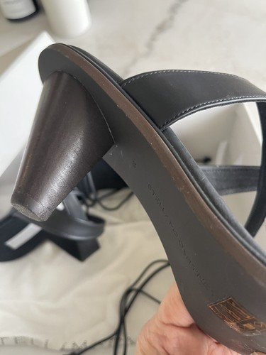 Stella McCartney Black ‘Rhea’ Ankle Wrap Sandals, 39 - Picture 9 of 14