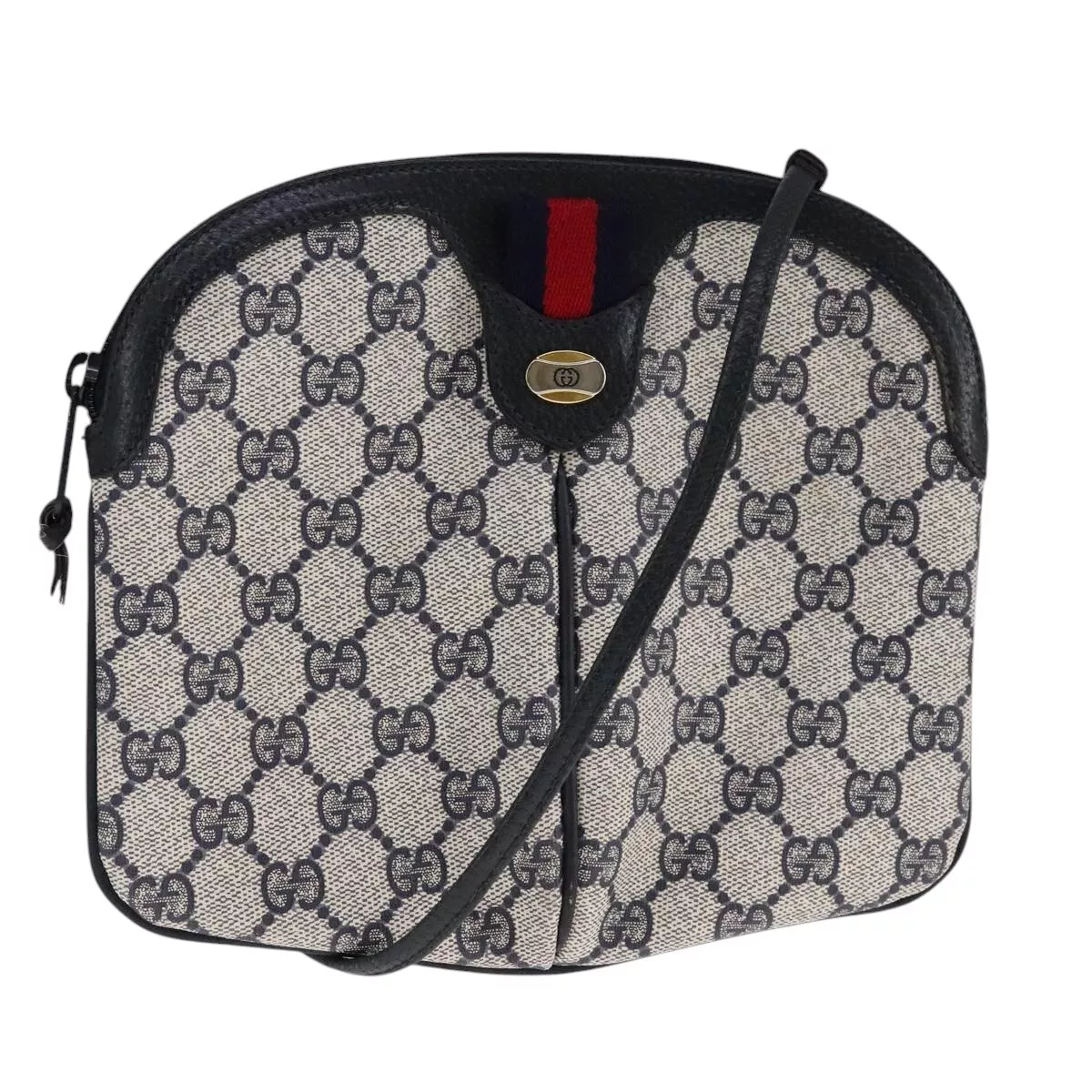 Sac à bandoulière GUCCI GG Supreme Sherry Line PVC rouge marine 904 02 047 authentique 108213