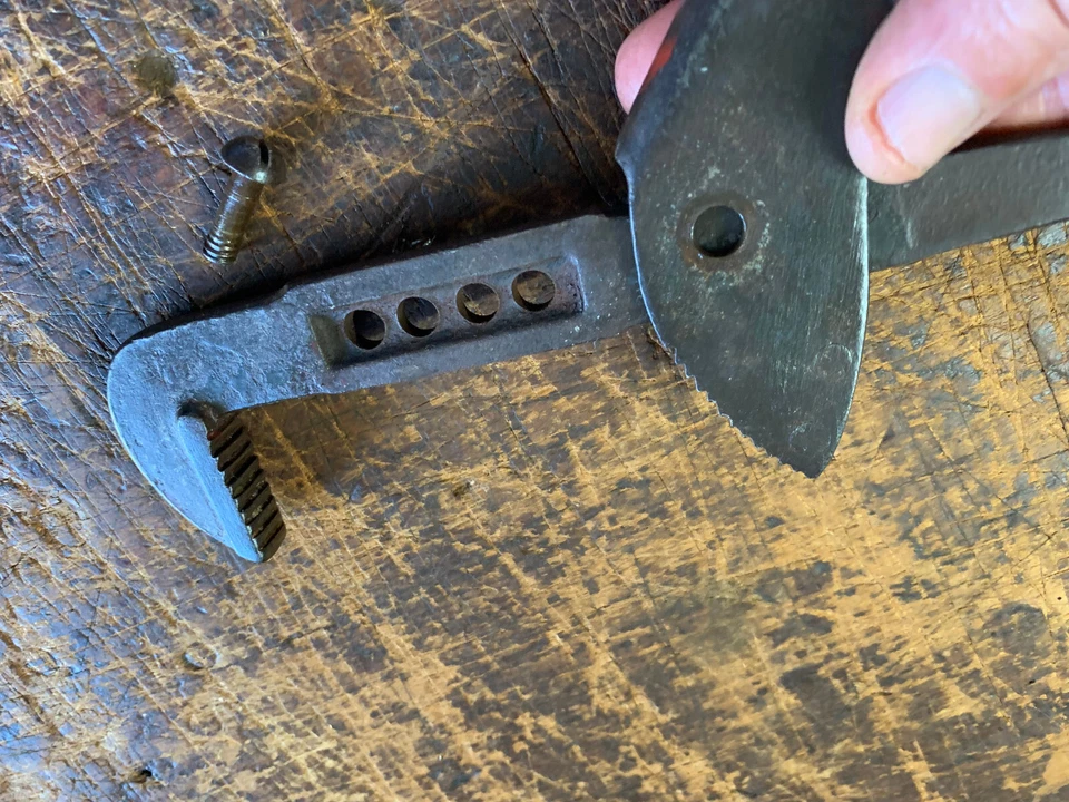 Vintage 7" Adjustable Roll Grip Pipe Wrench . Made in UK? - Germany? - Image 2 of 4