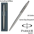 PERSONALISED ENGRAVED PARKER CLASSIC STEEL SILVER BALL POINT PEN -CHRISTMAS GIFT