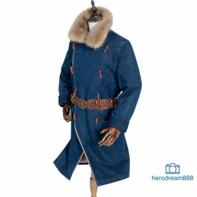 Arthur Morgan Cowboy Blue Trench Coat Jacket Mens Cosplay Costume