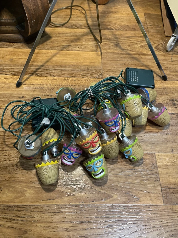 Luces Tiki 10 cuerdas cabezales de moldeo por soplado cámper autocaravana patio terraza fiesta luz hilo 1 Foto 3 de 4