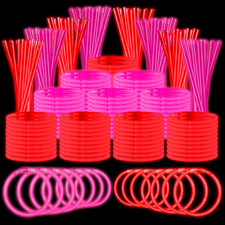 1000 Pcs 8 Inch Glow Sticks Bulk - Glow Bracelets for Parties Red, Pink