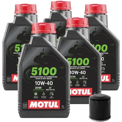 Maintenance Kit 5L Motul 5100 10W40 Engine Oil + Filter Kawasaki VN 2000 A Vulcan 2006