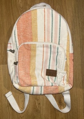 Roxy Multicolored Striped Canvas Backpack