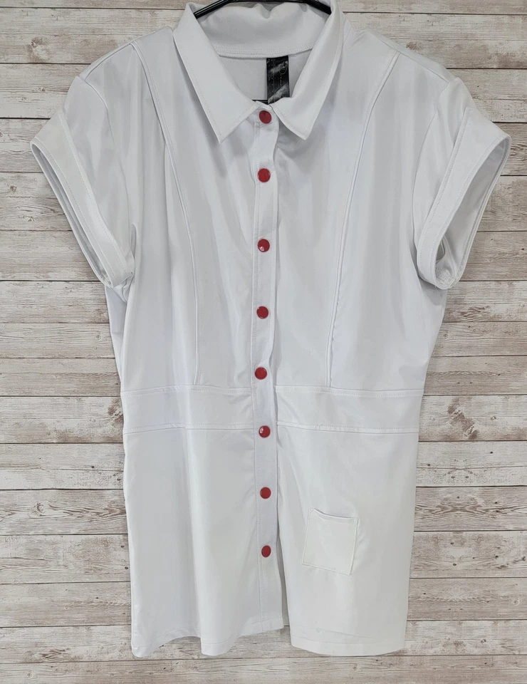 Baci Lingerie Sexy Nurse Sleepshirt Top Buttons Retro Style QS but 12-14 Actual - Image 3 of 4
