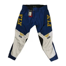 NWT Fly Evolution Mens 38 (36) DST Racing Motocross Evo Pants Navy/White Stretch