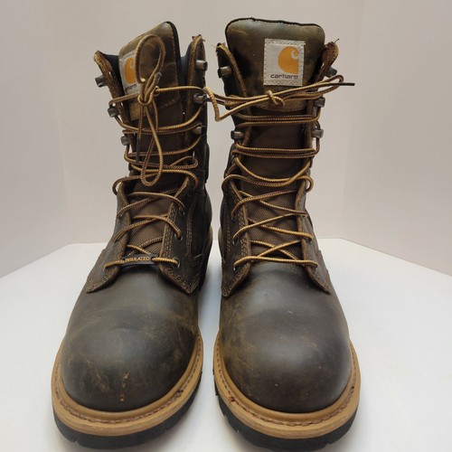 Carhartt Arbeitsstiefel Herren Größe 10,5 braun Holzfäller 8" isoliert wasserdicht weiche Spitze - Bild 6 von 11