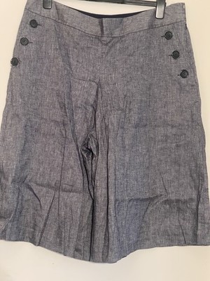 LAURA ASHLEY Large Hem Sailors Bottoned Navy  Summer SHORTS-women s U.K-18 /38W 